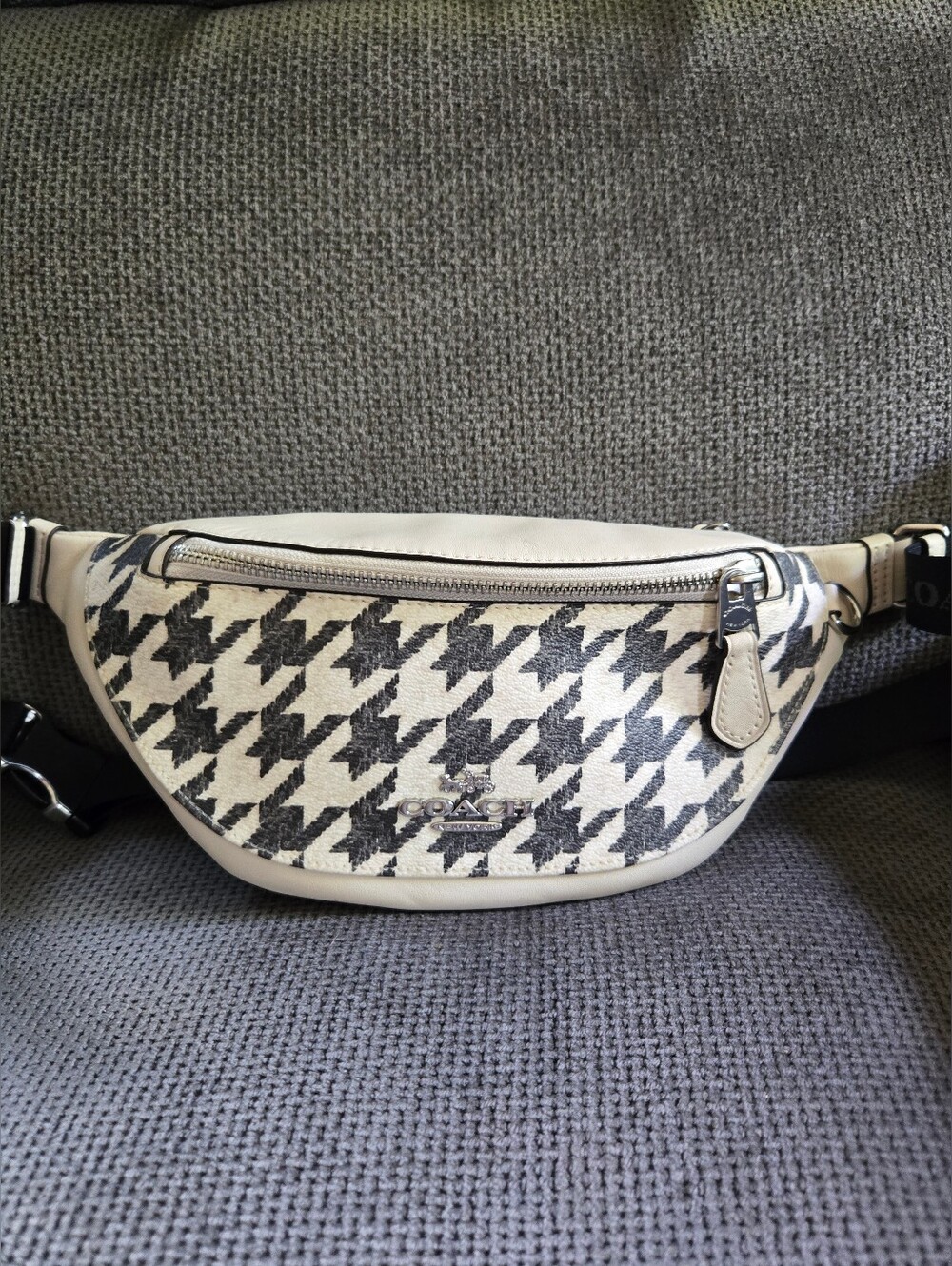 Coach Warren Mini Belt Bag With Houndstooth Print